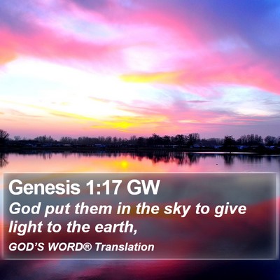 Genesis 1:17 GW Bible Verse Image