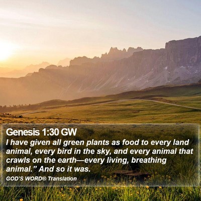 Genesis 1:30 GW Bible Verse Image