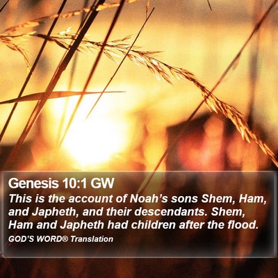 Genesis 10:1 GW Bible Verse Image