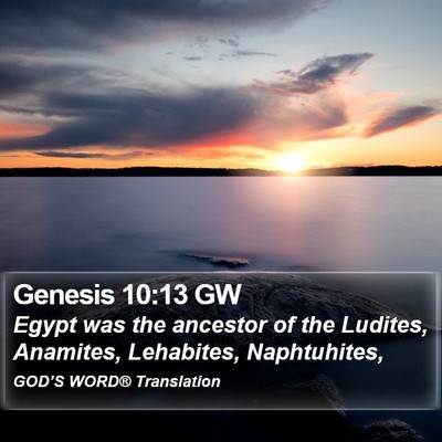 Genesis 10:13 GW Bible Verse Image