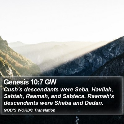 Genesis 10:7 GW Bible Verse Image