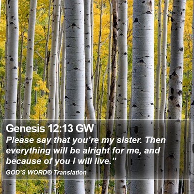 Genesis 12:13 GW Bible Verse Image