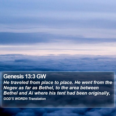 Genesis 13:3 GW Bible Verse Image