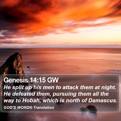 Genesis 14:15 GW Bible Verse Image