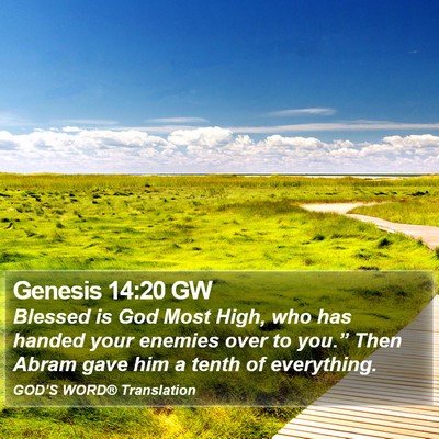 Genesis 14:20 GW Bible Verse Image