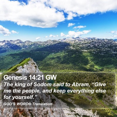 Genesis 14:21 GW Bible Verse Image