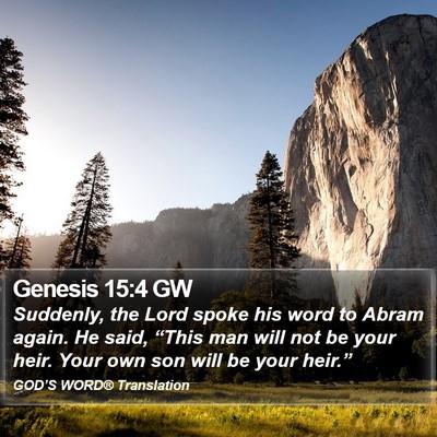 Genesis 15:4 GW Bible Verse Image