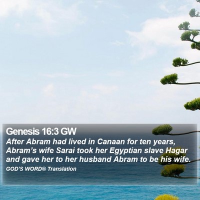 Genesis 16:3 GW Bible Verse Image