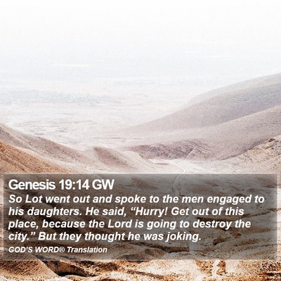 Genesis 19:14 GW Bible Verse Image