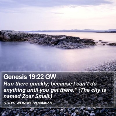Genesis 19:22 GW Bible Verse Image