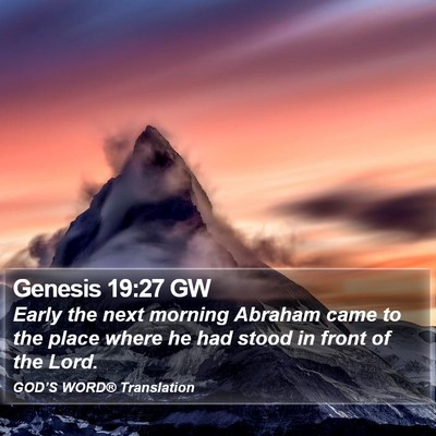 Genesis 19:27 GW Bible Verse Image