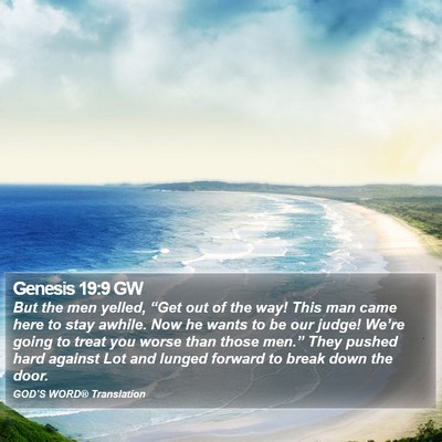 Genesis 19:9 GW Bible Verse Image