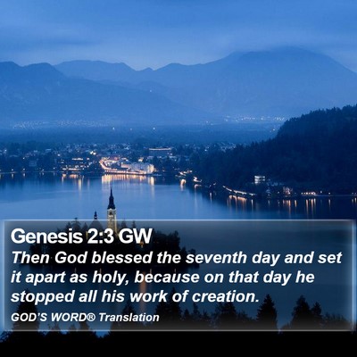 Genesis 2:3 GW Bible Verse Image