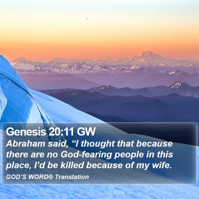 Genesis 20:11 GW Bible Verse Image