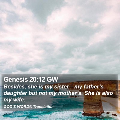 Genesis 20:12 GW Bible Verse Image