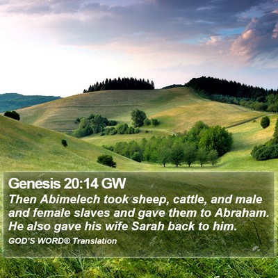 Genesis 20:14 GW Bible Verse Image