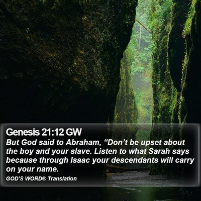 Genesis 21:12 GW Bible Verse Image