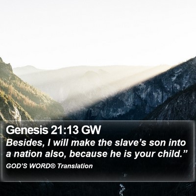 Genesis 21:13 GW Bible Verse Image