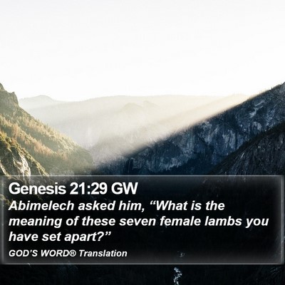 Genesis 21:29 GW Bible Verse Image
