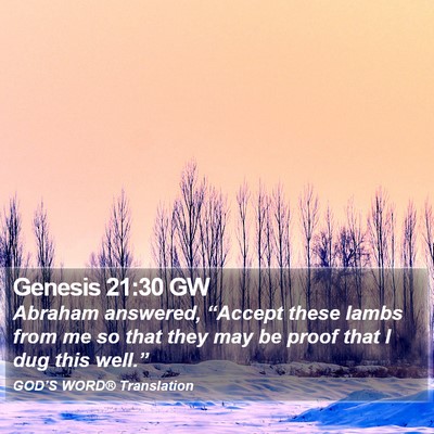 Genesis 21:30 GW Bible Verse Image