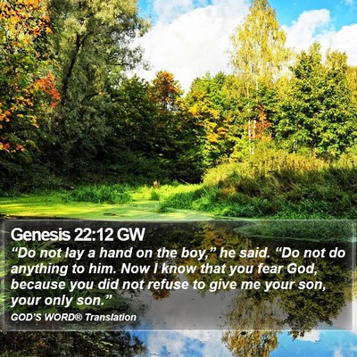 Genesis 22:12 GW Bible Verse Image