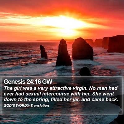 Genesis 24:16 GW Bible Verse Image