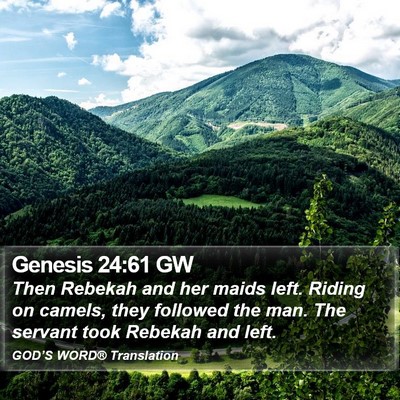 Genesis 24:61 GW Bible Verse Image