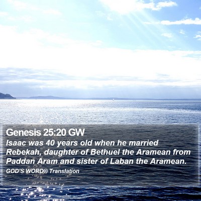 Genesis 25:20 GW Bible Verse Image