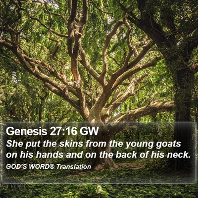 Genesis 27:16 GW Bible Verse Image