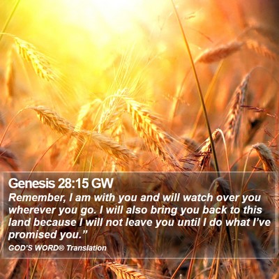 Genesis 28:15 GW Bible Verse Image