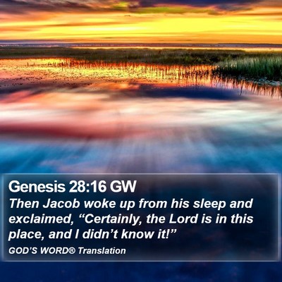 Genesis 28:16 GW Bible Verse Image