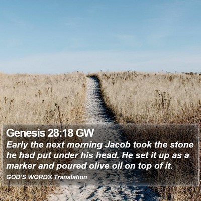 Genesis 28:18 GW Bible Verse Image