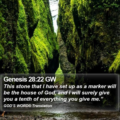 Genesis 28:22 GW Bible Verse Image
