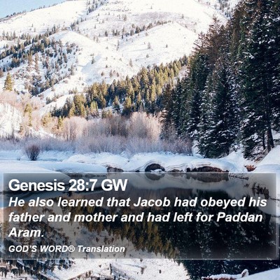 Genesis 28:7 GW Bible Verse Image