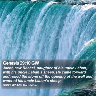 Genesis 29:10 GW Bible Verse Image
