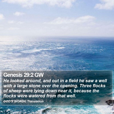 Genesis 29:2 GW Bible Verse Image