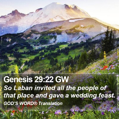 Genesis 29:22 GW Bible Verse Image
