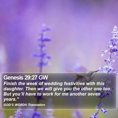 Genesis 29:27 GW Bible Verse Image