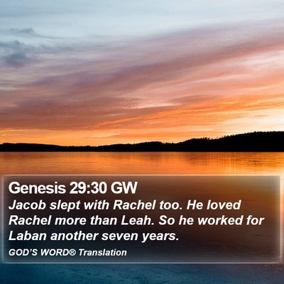 Genesis 29:30 GW Bible Verse Image