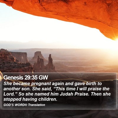 Genesis 29:35 GW Bible Verse Image