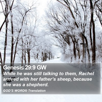 Genesis 29:9 GW Bible Verse Image