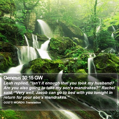Genesis 30:15 GW Bible Verse Image