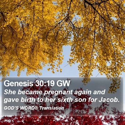 Genesis 30:19 GW Bible Verse Image