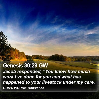 Genesis 30:29 GW Bible Verse Image
