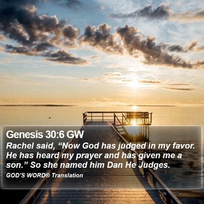Genesis 30:6 GW Bible Verse Image