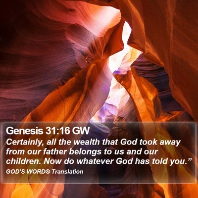 Genesis 31:16 GW Bible Verse Image
