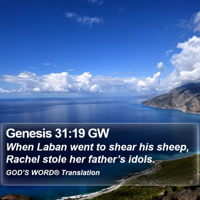Genesis 31:19 GW Bible Verse Image