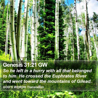 Genesis 31:21 GW Bible Verse Image
