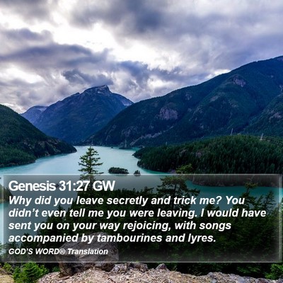 Genesis 31:27 GW Bible Verse Image