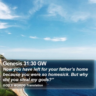 Genesis 31:30 GW Bible Verse Image
